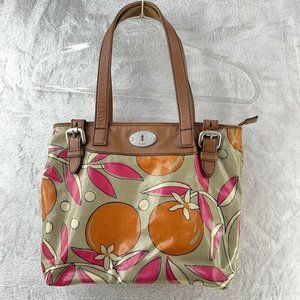 🔥Fossil Key Per Coated Canvas Orange Blossom Purse Shoulder Bag..Final SALE pri